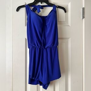 Blue halter top swimsuit